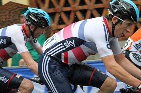 Chris Froome (left) and Geraint Thomas (right) compete at The UCI Road World Championships last Sunday
